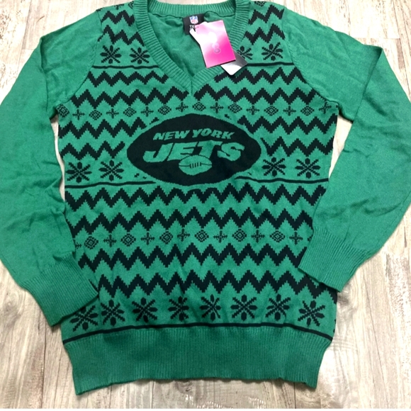 FOCO Christmas Ugly New York Jets Sweater. L - Picture 1 of 3